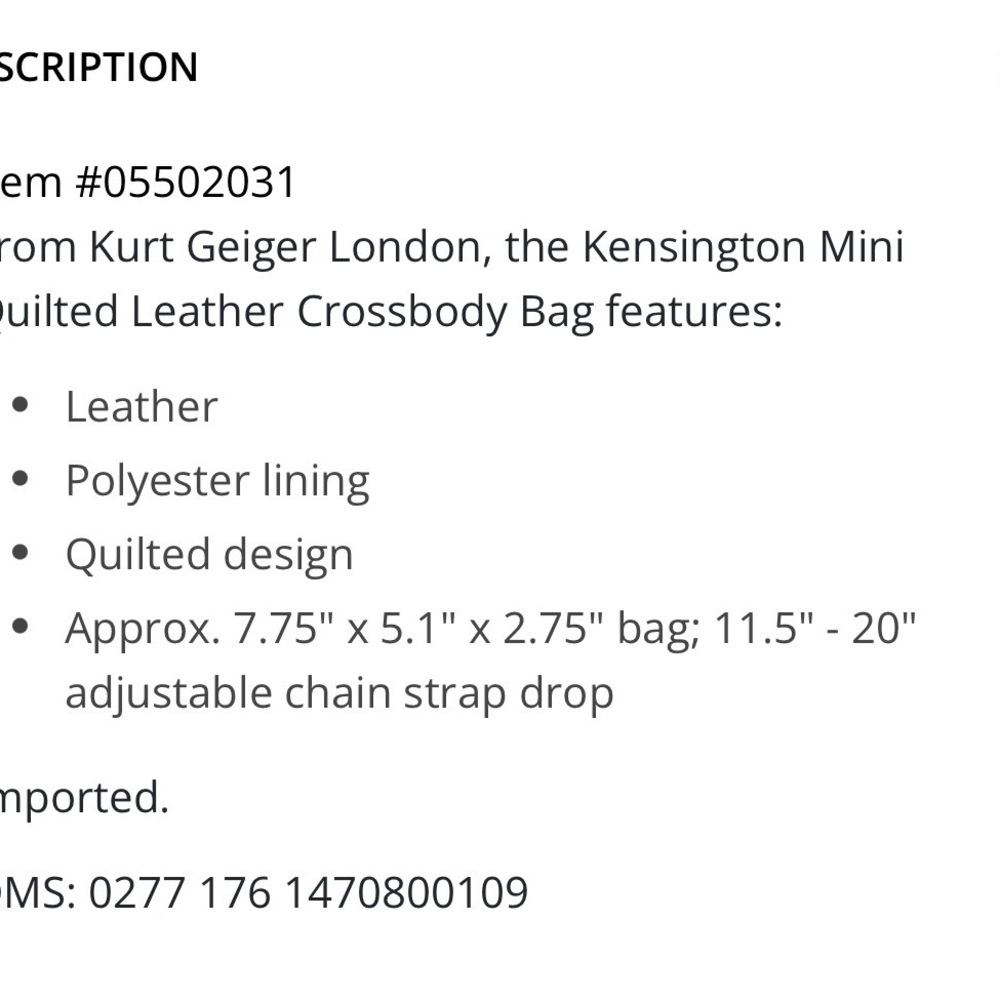 Kurt Geiger Black Quilted Shoulder Bag - Picture 6 of 6